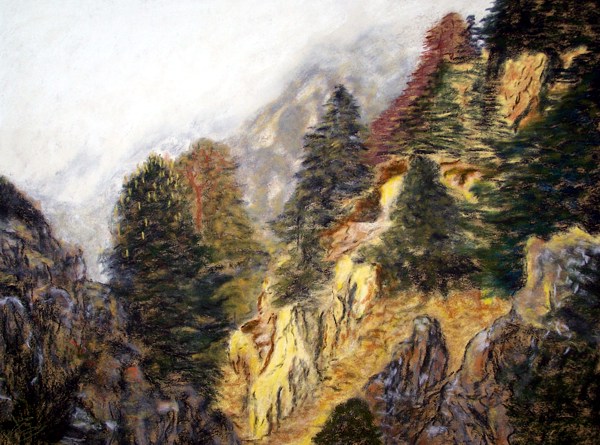 101 Cedres (50x65).jpg - Cèdres (65x50 cm)   &nbsp;Vendu&nbsp; 